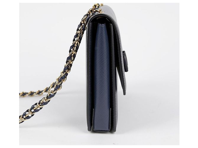Salvatore Ferragamo Borsa a tracolla e crossbody Vara Gini in pelle Saffiano blu navy - vista 9