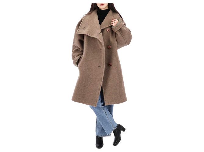 Abrigo de lana oversized Pernell Neck Acne ADV Castaño - vista 14