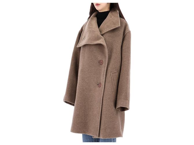 Abrigo de lana oversized Pernell Neck Acne ADV Castaño - vista 3