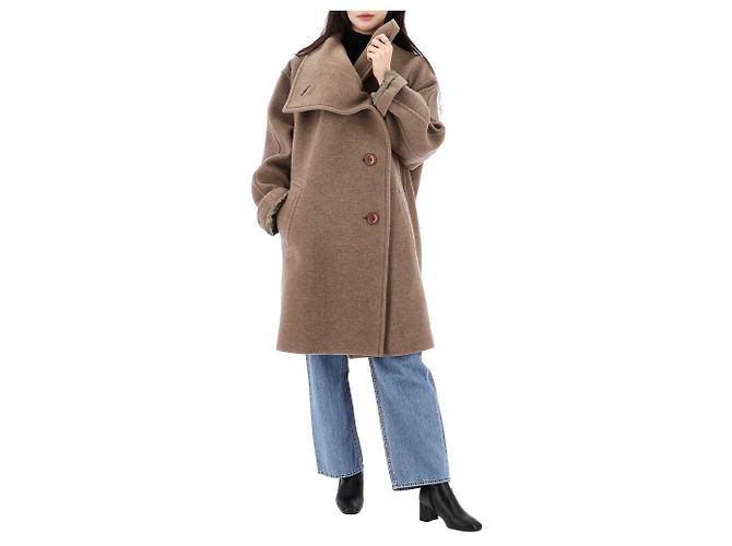 Abrigo de lana oversized Pernell Neck Acne ADV Castaño - vista 9
