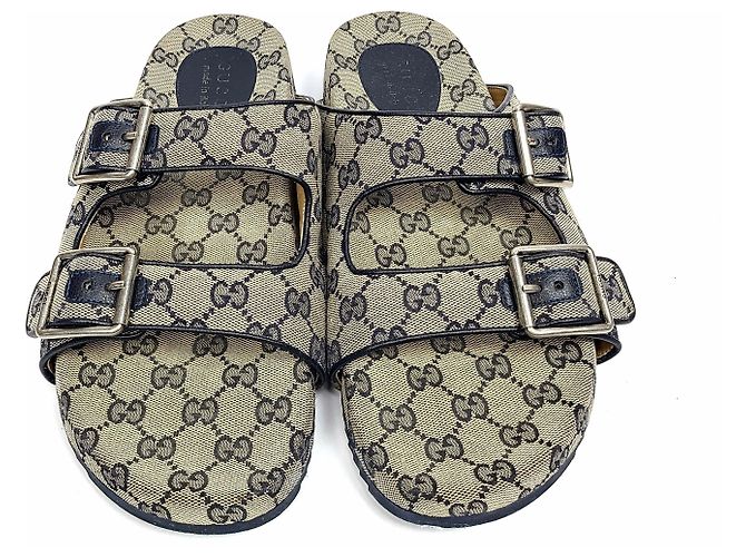 Gucci Sandali Slide GG Supreme Blu - vista 2