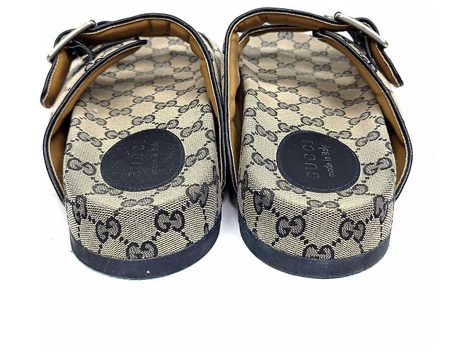 Gucci Sandali Slide GG Supreme Blu - vista 3