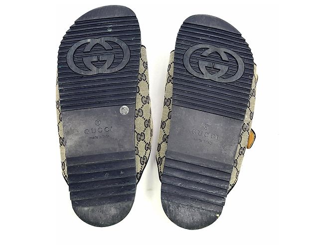 Gucci Sandali Slide GG Supreme Blu - vista 5