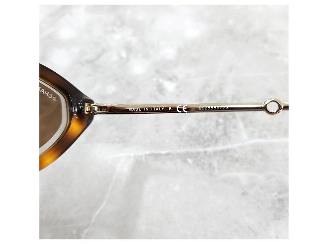 Chanel Gafas de sol ojo de gato con correa de perlas Multicolor - vista 4