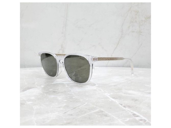 Dior Óculos de sol transparentes com logótipo dourado Prata - vista 2
