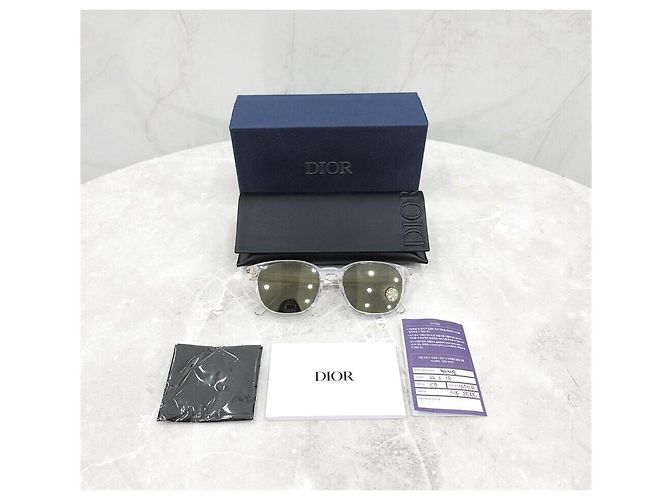 Dior Óculos de sol transparentes com logótipo dourado Prata - vista 6