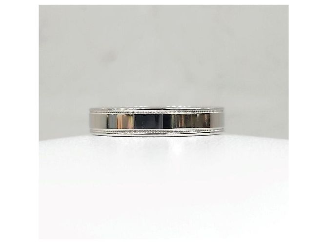 Tiffany & Co Diamant Double Milgrain Band Ring Diamond Together aus Platin Größe Silber - Ansicht 3