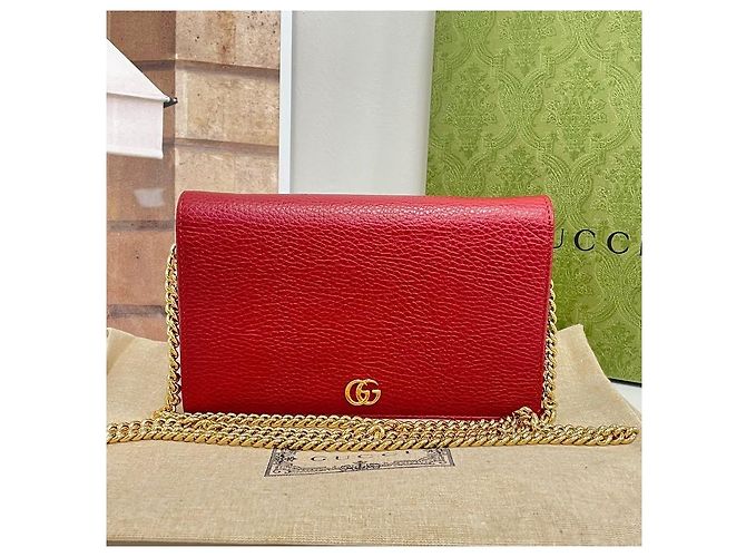Gucci Borsa a tracolla mini GG Marmont Rosso - vista 2