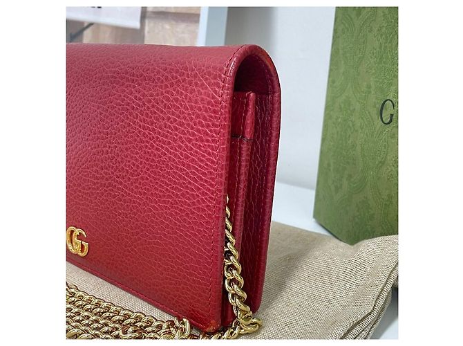 Gucci Borsa a tracolla mini GG Marmont Rosso - vista 4