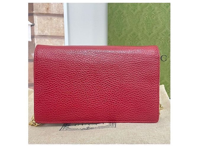 Gucci Borsa a tracolla mini GG Marmont Rosso - vista 5