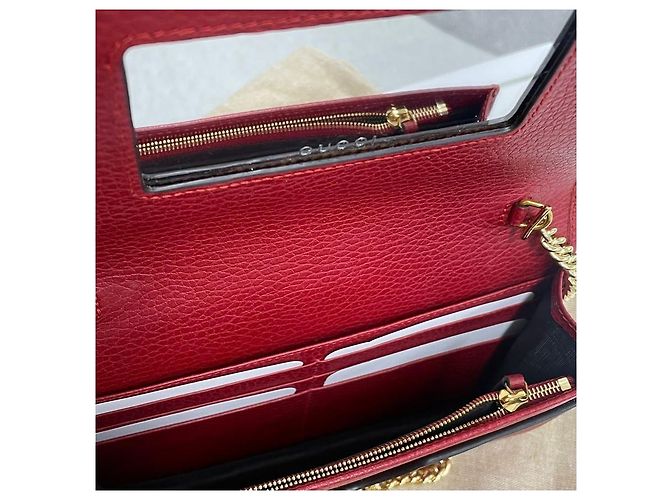 Gucci Borsa a tracolla mini GG Marmont Rosso - vista 6