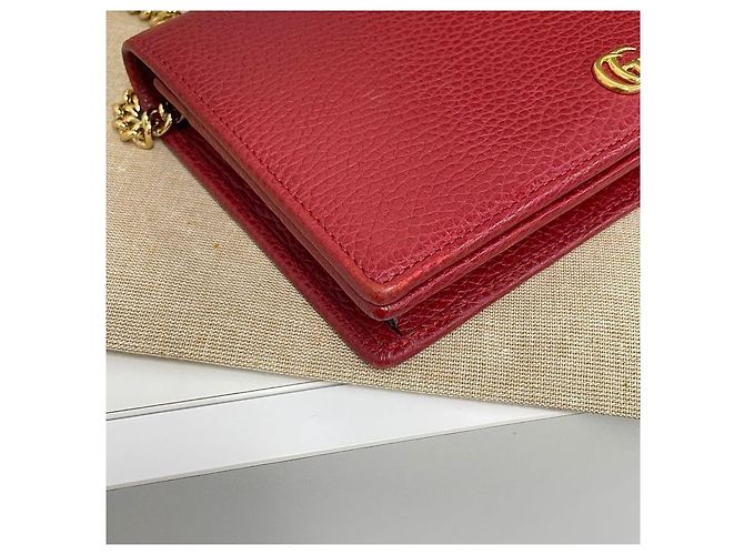 Gucci Borsa a tracolla mini GG Marmont Rosso - vista 7