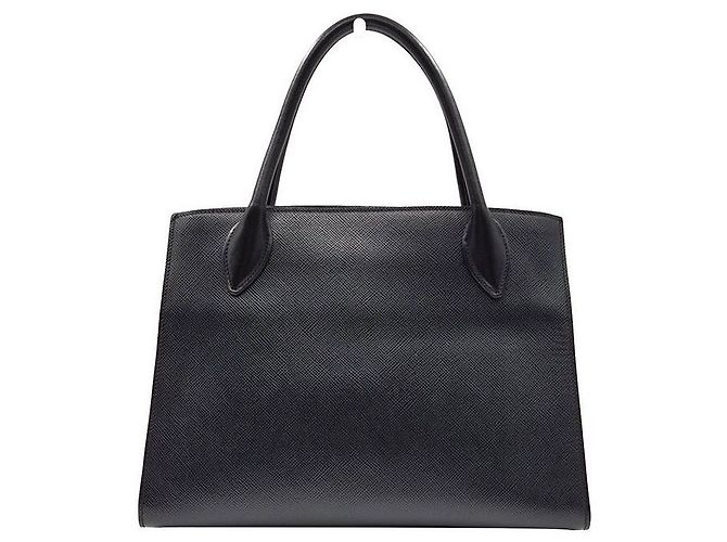 Prada Tote e Borsa a Spalla Saffiano Monochrome Nero - vista 4