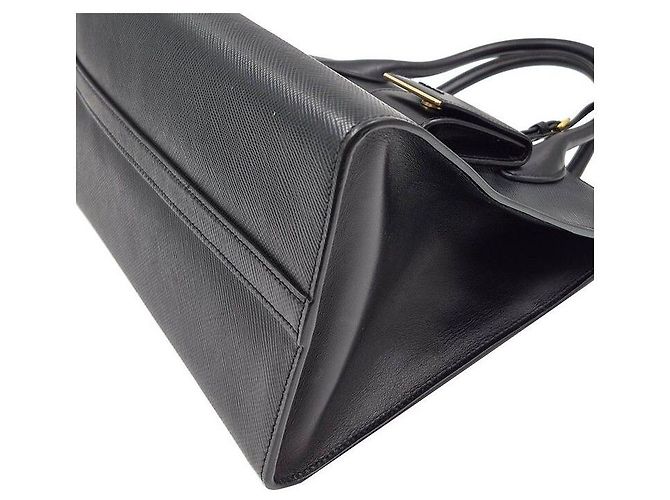 Prada Tote e Borsa a Spalla Saffiano Monochrome Nero - vista 7