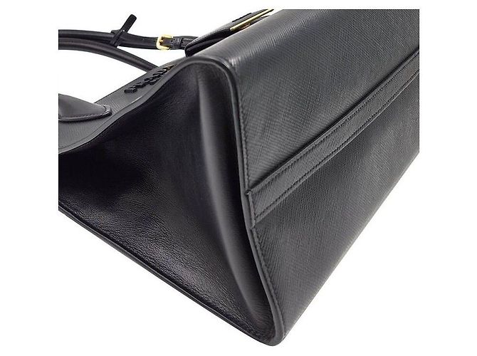 Prada Tote e Borsa a Spalla Saffiano Monochrome Nero - vista 8