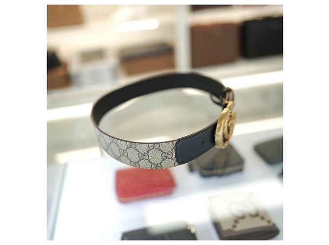 Gucci Damen Gürtel Leder Beige Schwarz Luxus Gürtel Braun - Ansicht 17