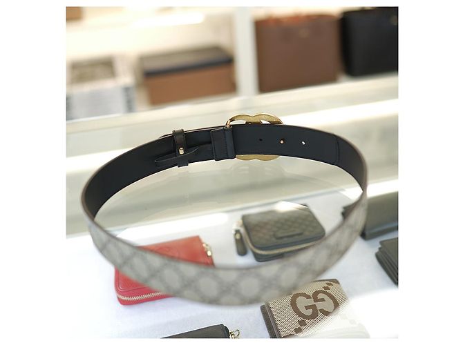 Gucci Damen Gürtel Leder Beige Schwarz Luxus Gürtel Braun - Ansicht 18