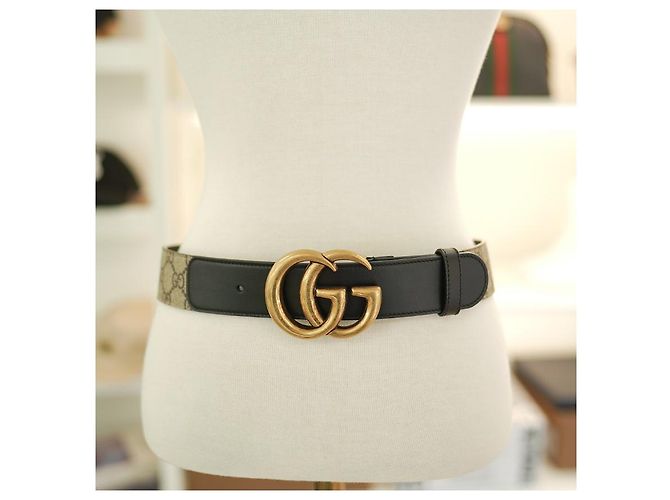 Gucci Damen Gürtel Leder Beige Schwarz Luxus Gürtel Braun - Ansicht 5