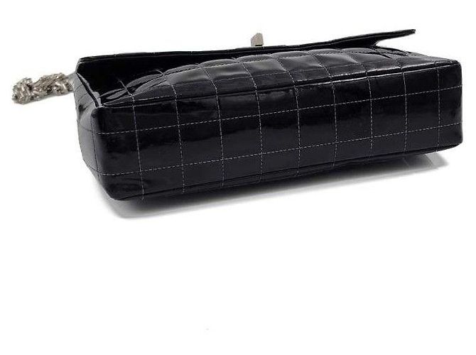 Chanel Borsa a tracolla con catena Patent Chocolate Bar Nero - vista 4