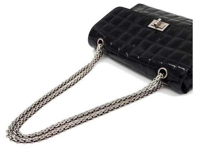 Chanel Borsa a tracolla con catena Patent Chocolate Bar Nero - vista 5