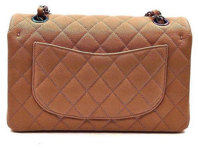 Chanel Borsa a tracolla con patta piccola in caviar classico Arancione - vista 4