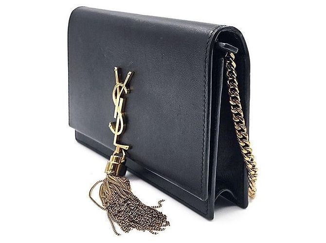 Saint Laurent Borsa a Spalla con Catena Tassel Kate Nero - vista 2