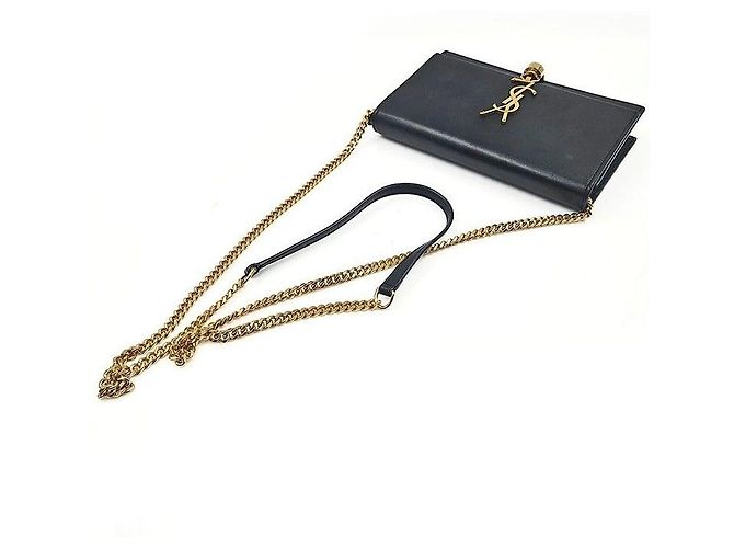 Saint Laurent Borsa a Spalla con Catena Tassel Kate Nero - vista 5