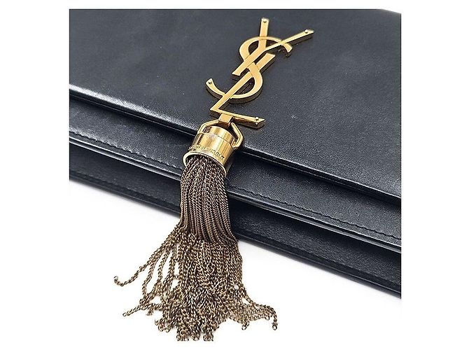 Saint Laurent Borsa a Spalla con Catena Tassel Kate Nero - vista 6
