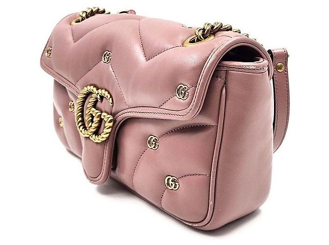 Gucci Borsa a Spalla Marmont Matelassé Rosa - vista 2