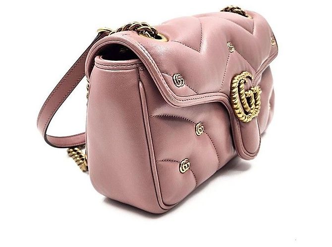 Gucci Borsa a Spalla Marmont Matelassé Rosa - vista 3