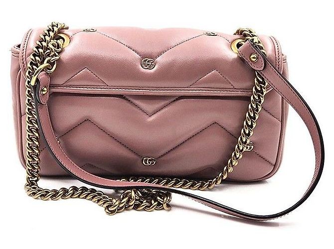 Gucci Borsa a Spalla Marmont Matelassé Rosa - vista 4