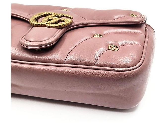 Gucci Borsa a Spalla Marmont Matelassé Rosa - vista 6