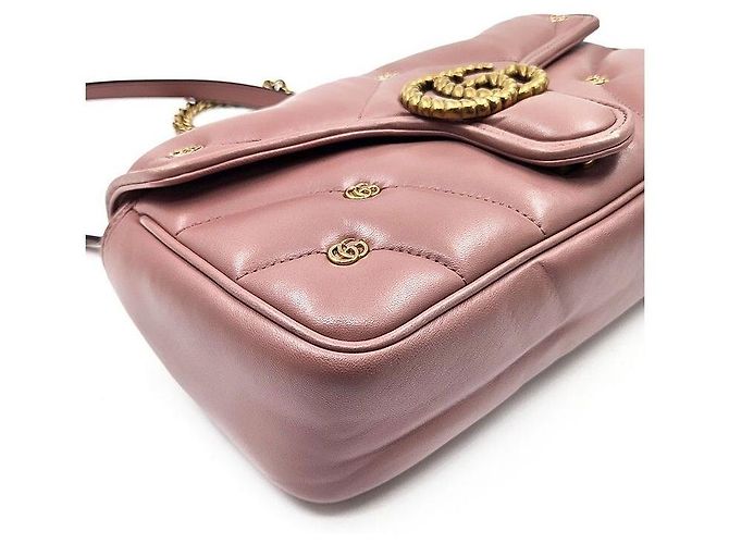 Gucci Borsa a Spalla Marmont Matelassé Rosa - vista 7