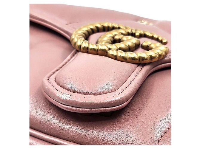 Gucci Borsa a Spalla Marmont Matelassé Rosa - vista 8