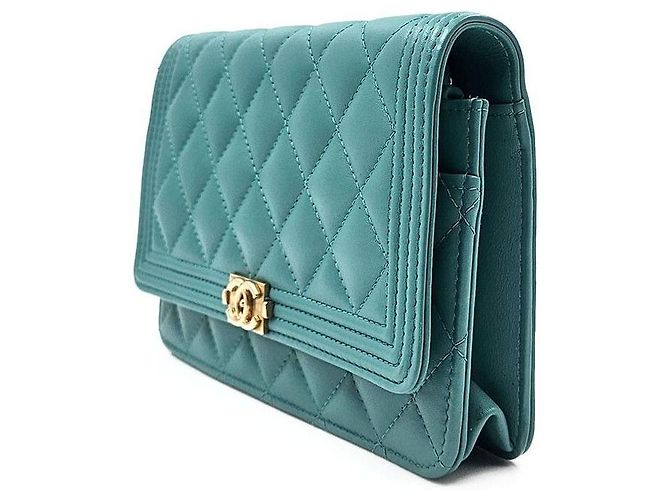 Chanel Boy WOC in pelle di agnello Verde - vista 2