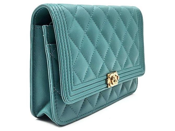 Chanel Boy WOC in pelle di agnello Verde - vista 3