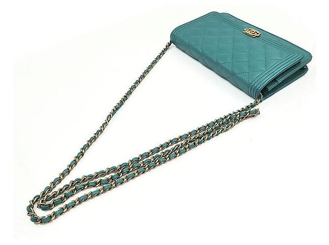 Chanel Boy WOC in pelle di agnello Verde - vista 5
