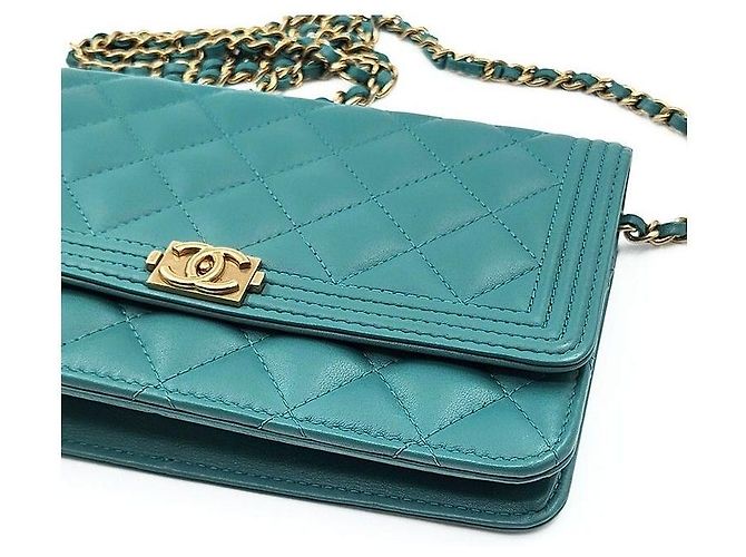 Chanel Boy WOC in pelle di agnello Verde - vista 6