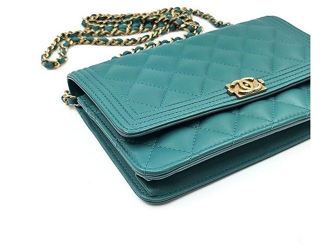 Chanel Boy WOC in pelle di agnello Verde - vista 7