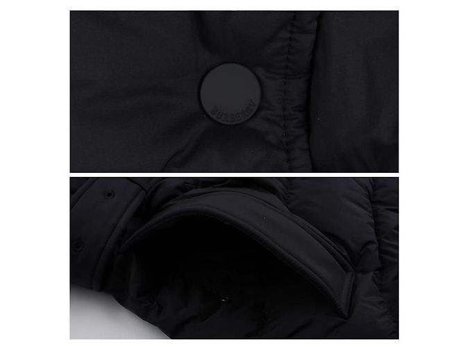 Burberry Abrigo Puffer de Nylon con Capucha de Longitud Media Negro - vista 12