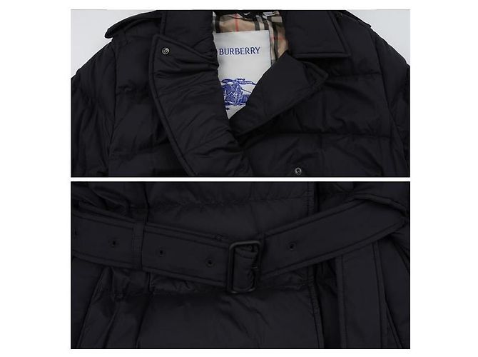 Burberry Abrigo Puffer de Nylon con Capucha de Longitud Media Negro - vista 3