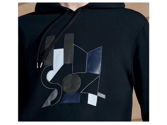 Hermès Maglione con cappuccio e dettagli in pelle da uomo Multicolore - vista 8