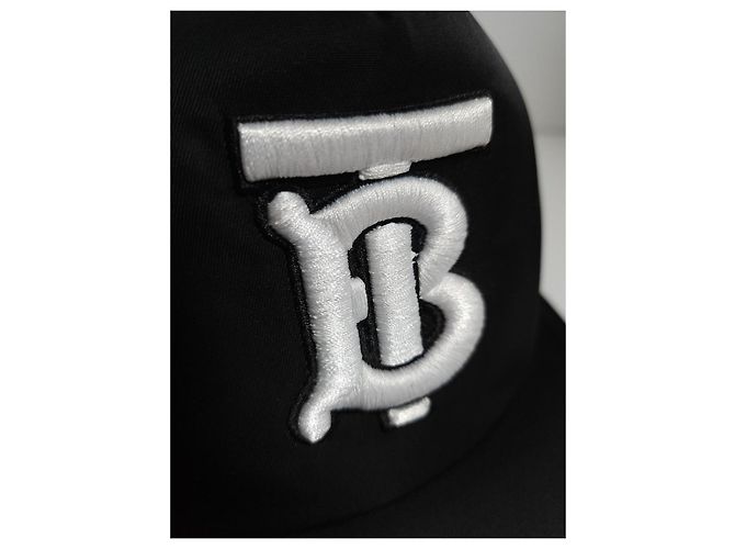 Burberry Black TB Embroidered Monogram Mesh Baseball Cap - view 4