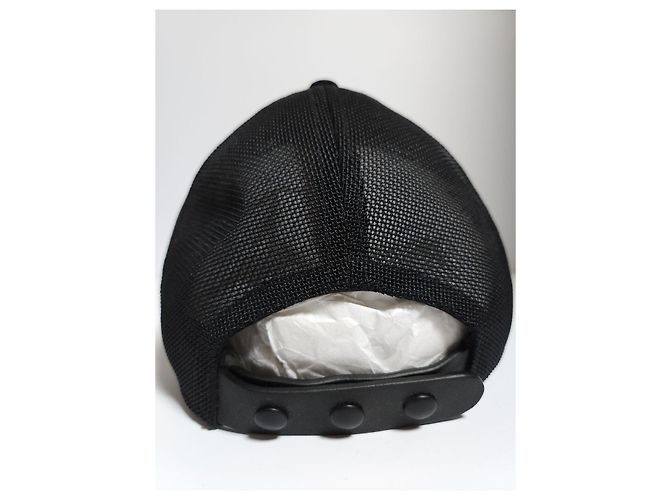 Burberry Black TB Embroidered Monogram Mesh Baseball Cap - view 6