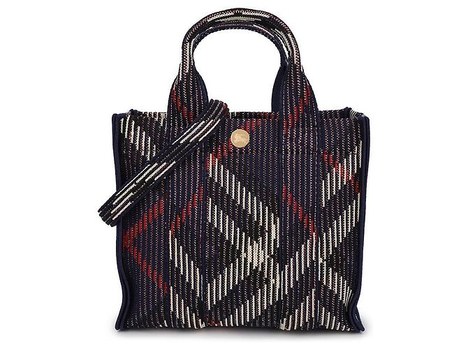 Burberry Mini Check Knit Tote Bag Schwarz - Ansicht 3