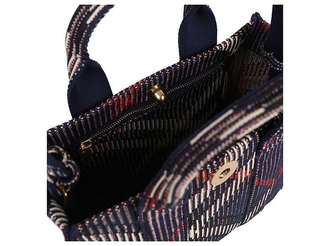 Burberry Mini Check Knit Tote Bag Schwarz - Ansicht 8