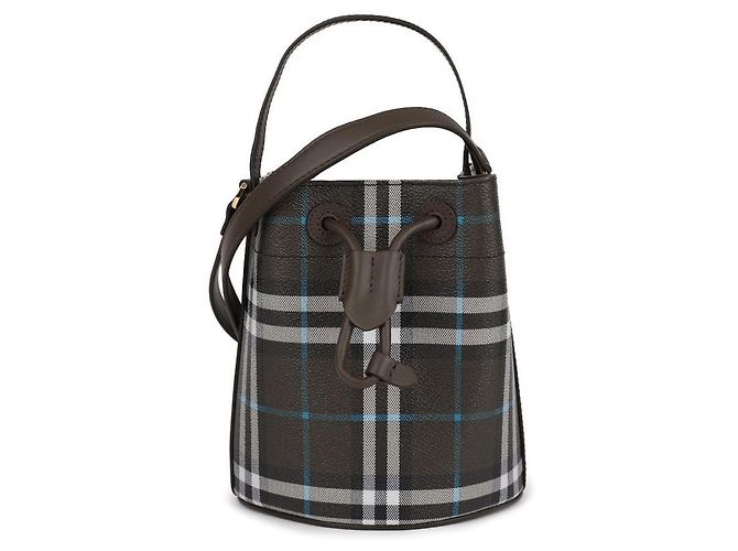 Burberry Mini borsa a secchiello a quadri - vista 3