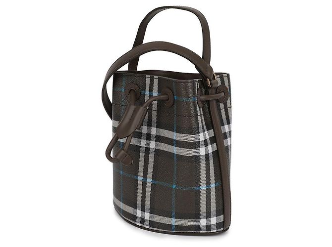 Burberry Mini borsa a secchiello a quadri - vista 4