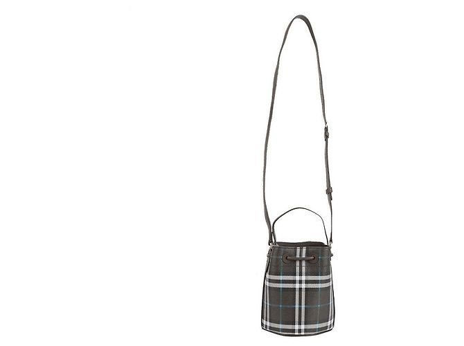 Burberry Mini borsa a secchiello a quadri - vista 5