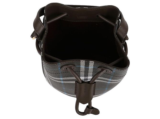 Burberry Mini borsa a secchiello a quadri - vista 7
